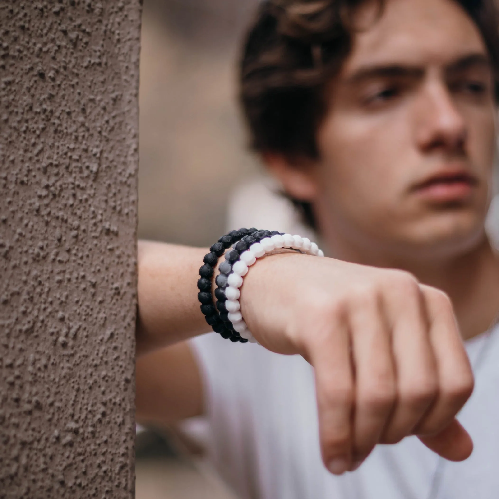 Power Band Baseball Bracelet | Black & Grey