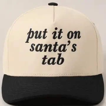 Put it on Santa's Tab (Black) Embroidered Trucker Hat