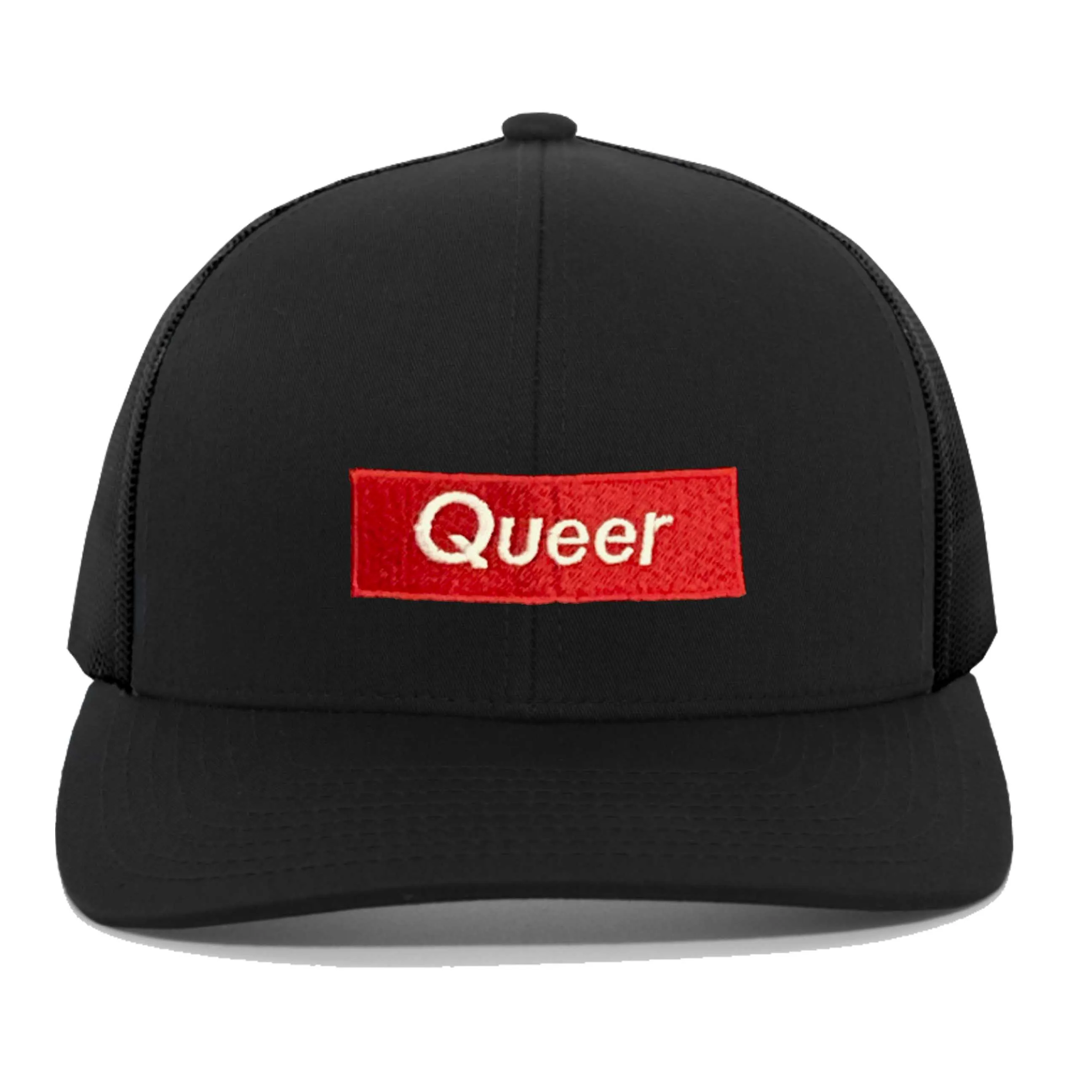 Queer Trucker Mesh Snapback Hat supporting The Trevor Project