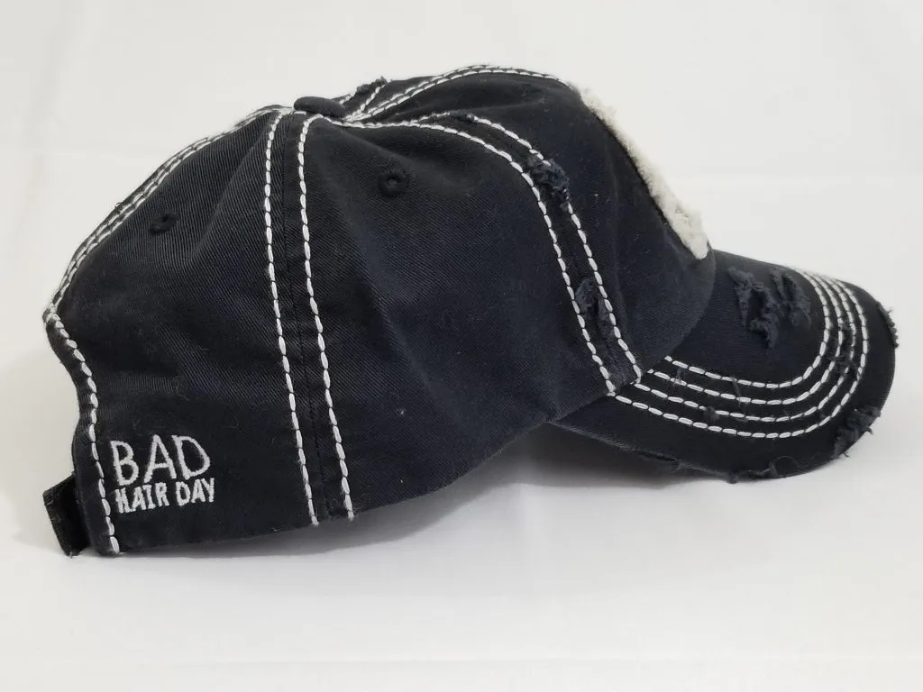 "Bad hair day" washed vintage baseball cap