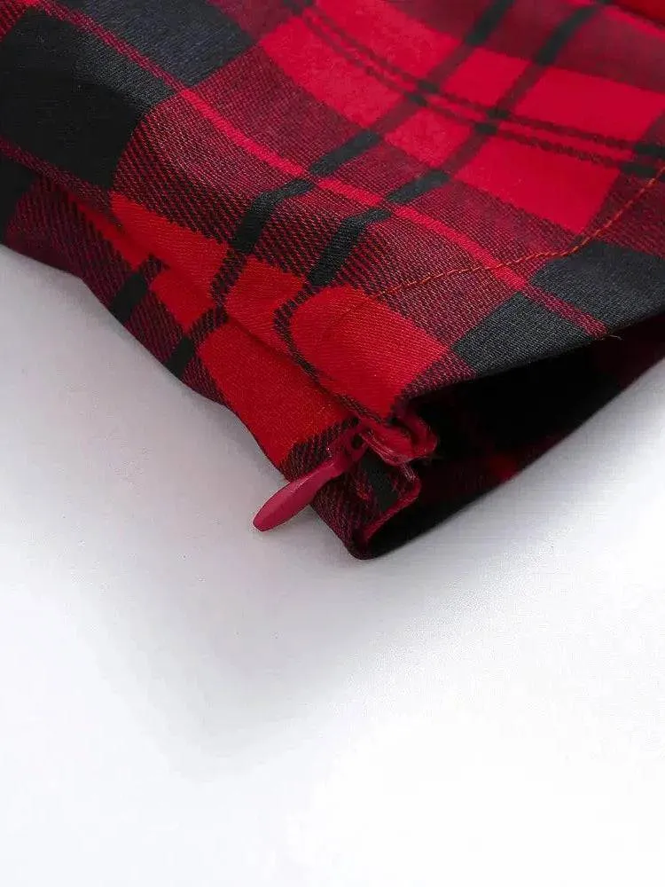 Red Plaid Retro Top