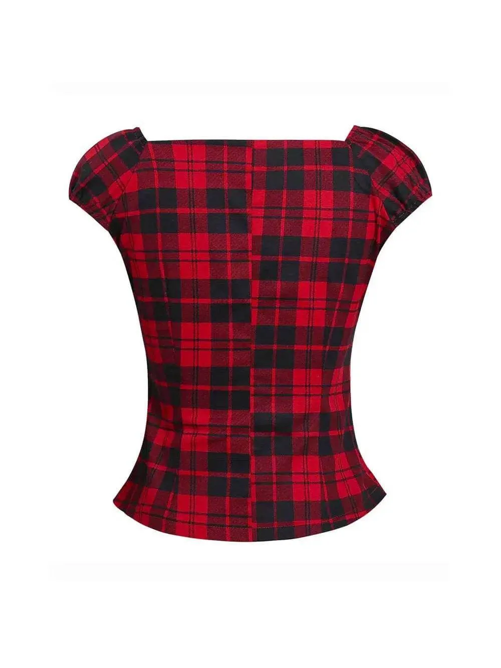 Red Plaid Retro Top