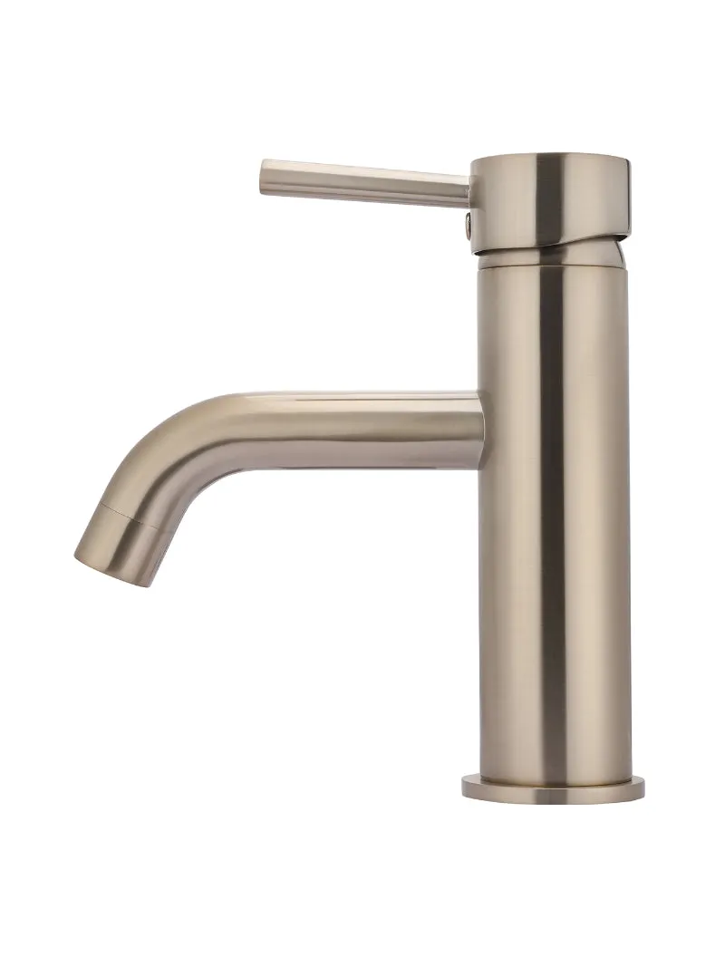 Round Basin Mixer Curved - Champagne