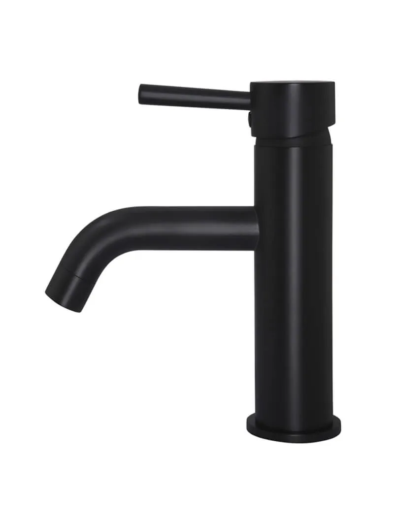 Round Basin Mixer Curved - Matte Black