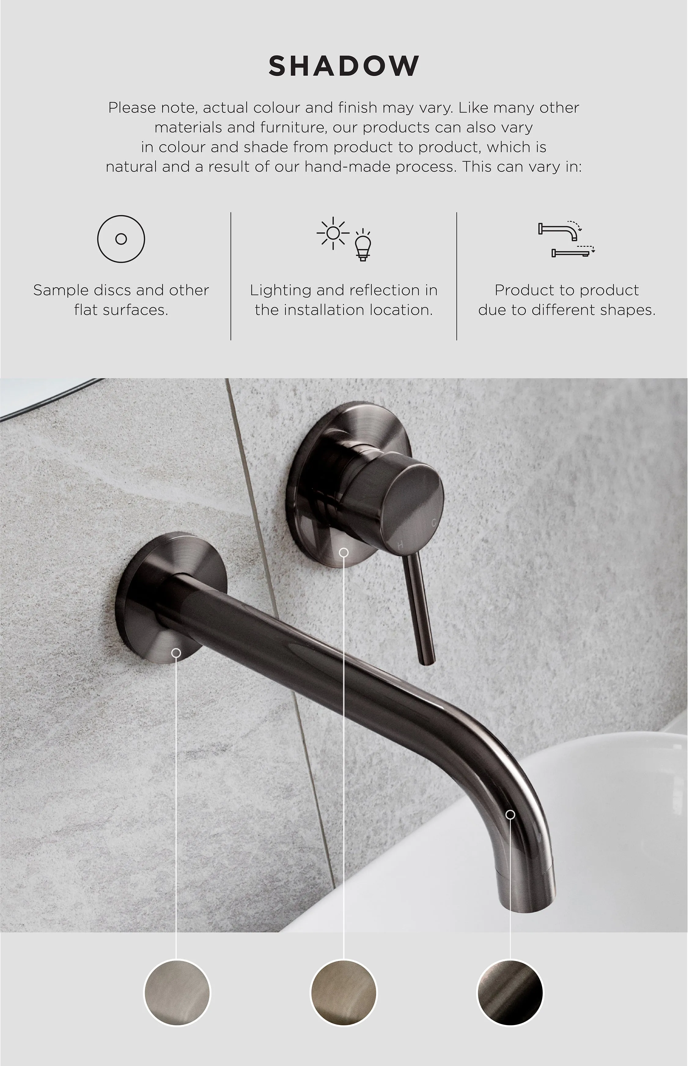 Round Basin Mixer Curved - Shadow Gunmetal