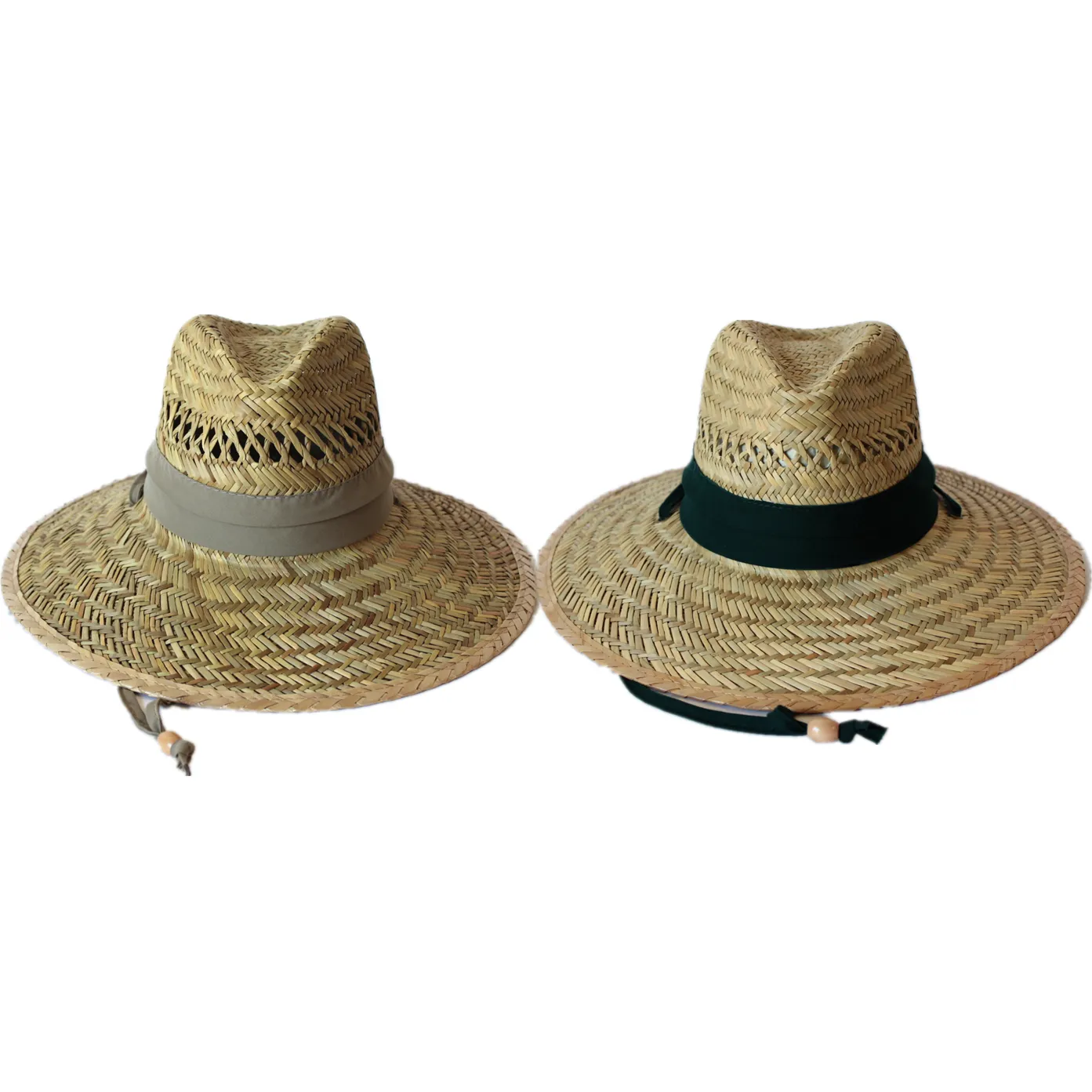 Rush Straw Hat with Fabric Band