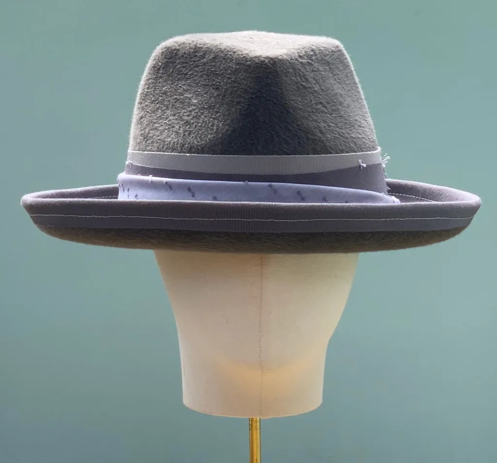 Santa Fe Fedora in Steel Grey Velour Felt