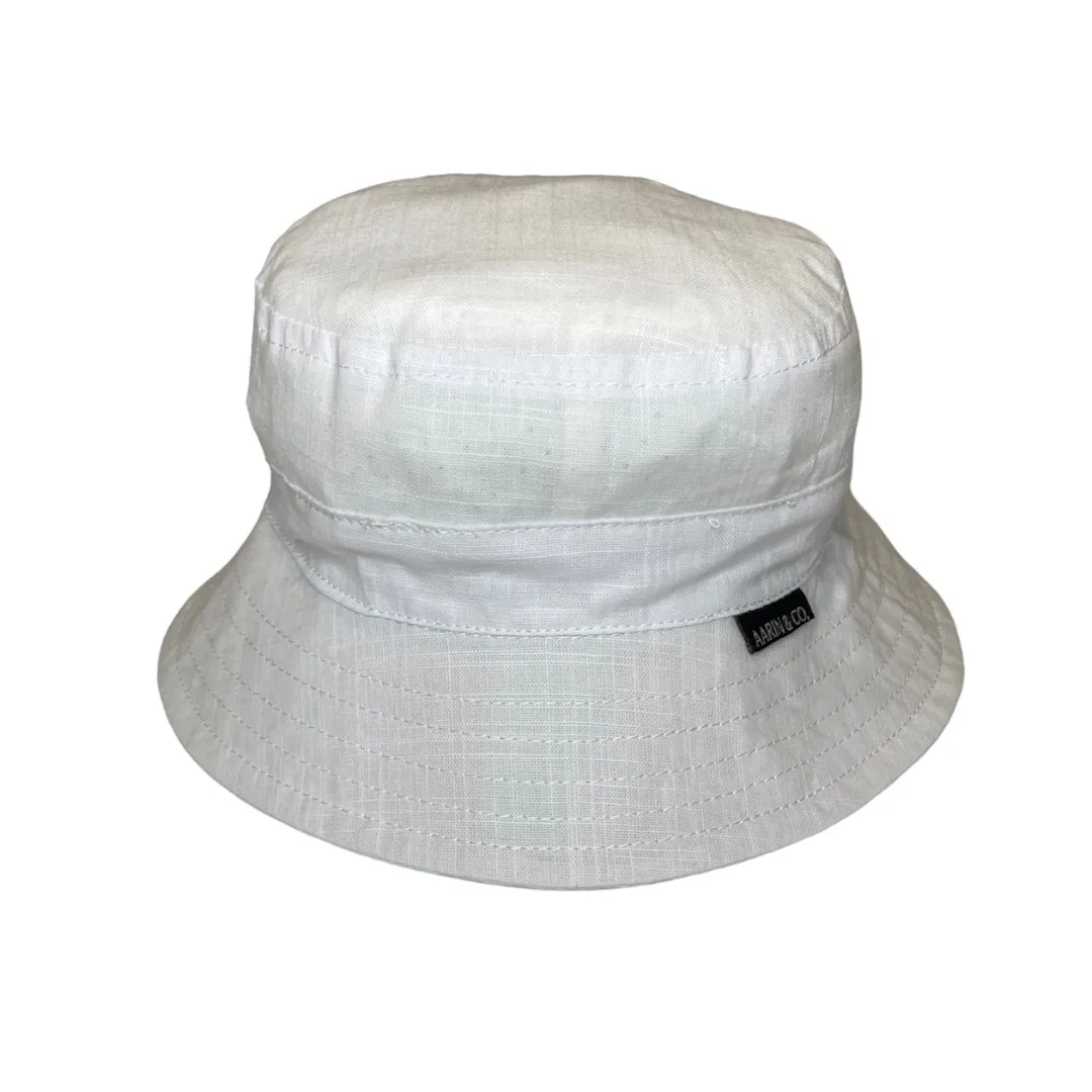 Satin Lined Bucket Hat-White