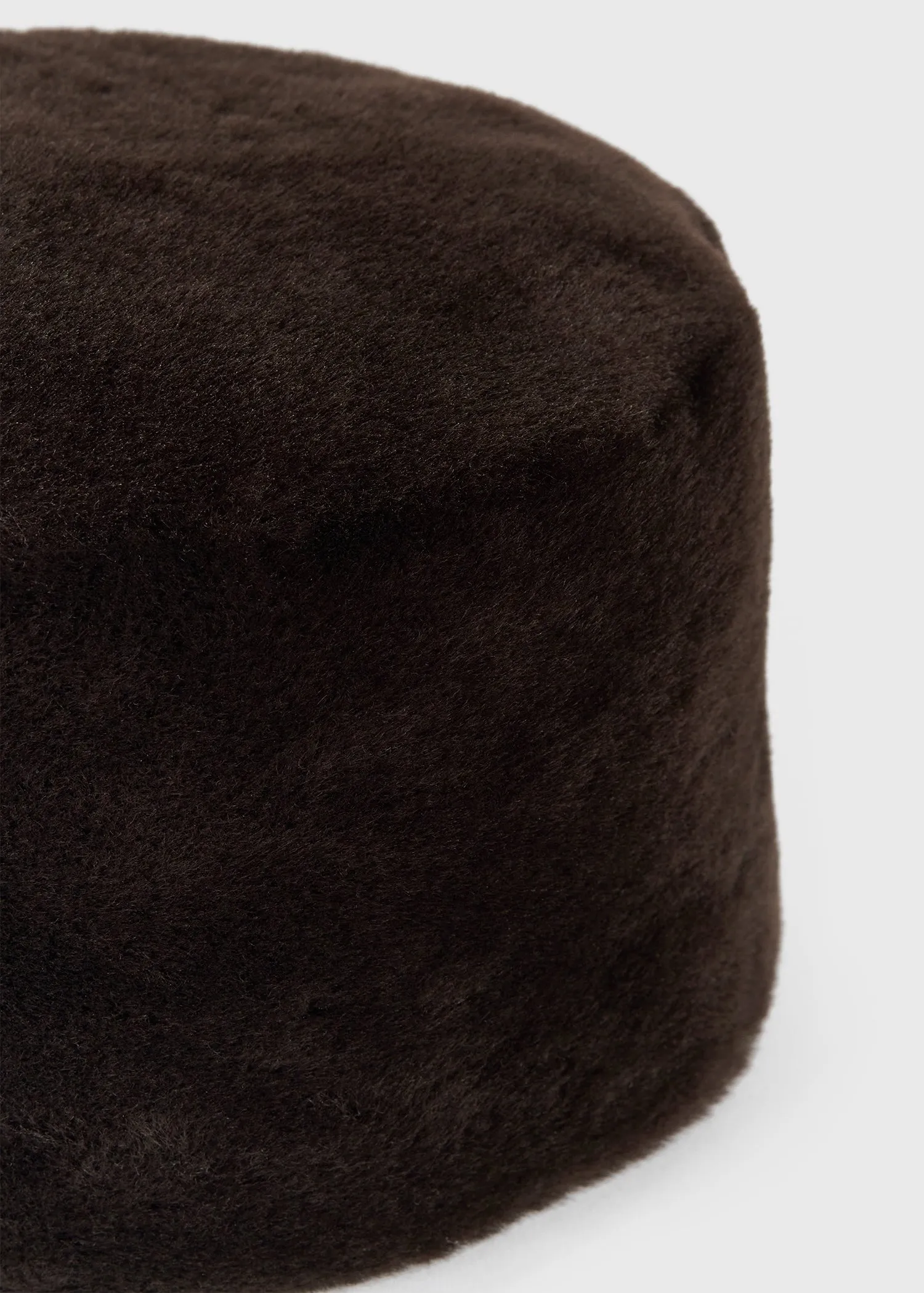 Shearling pillbox hat bark