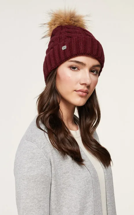 Soia & Kyo - Amalie Hat in Oxblood Fur Pom