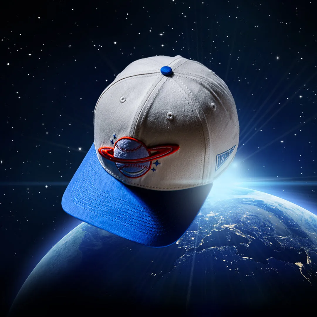 Space Ball Shallow Crown Snapback - Blue and Orange