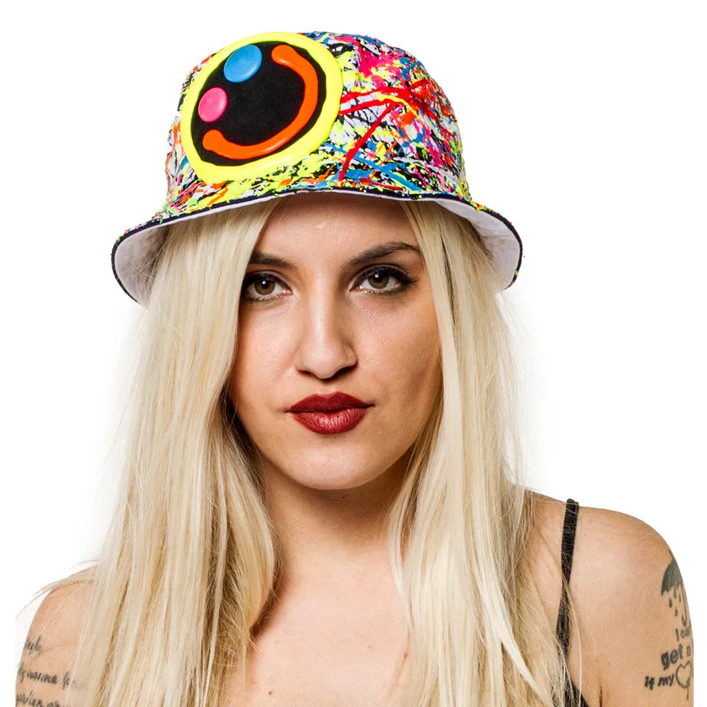 SQUIDGY FACE RAVE HAT BLACK MULTI