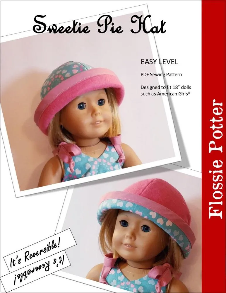 Sweetie Pie Hat 18" Doll Clothes Pattern