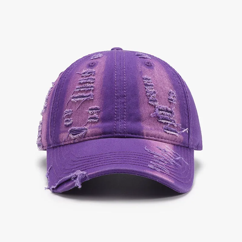 TEEK - Distressed Adjustable Cotton Baseball Cap