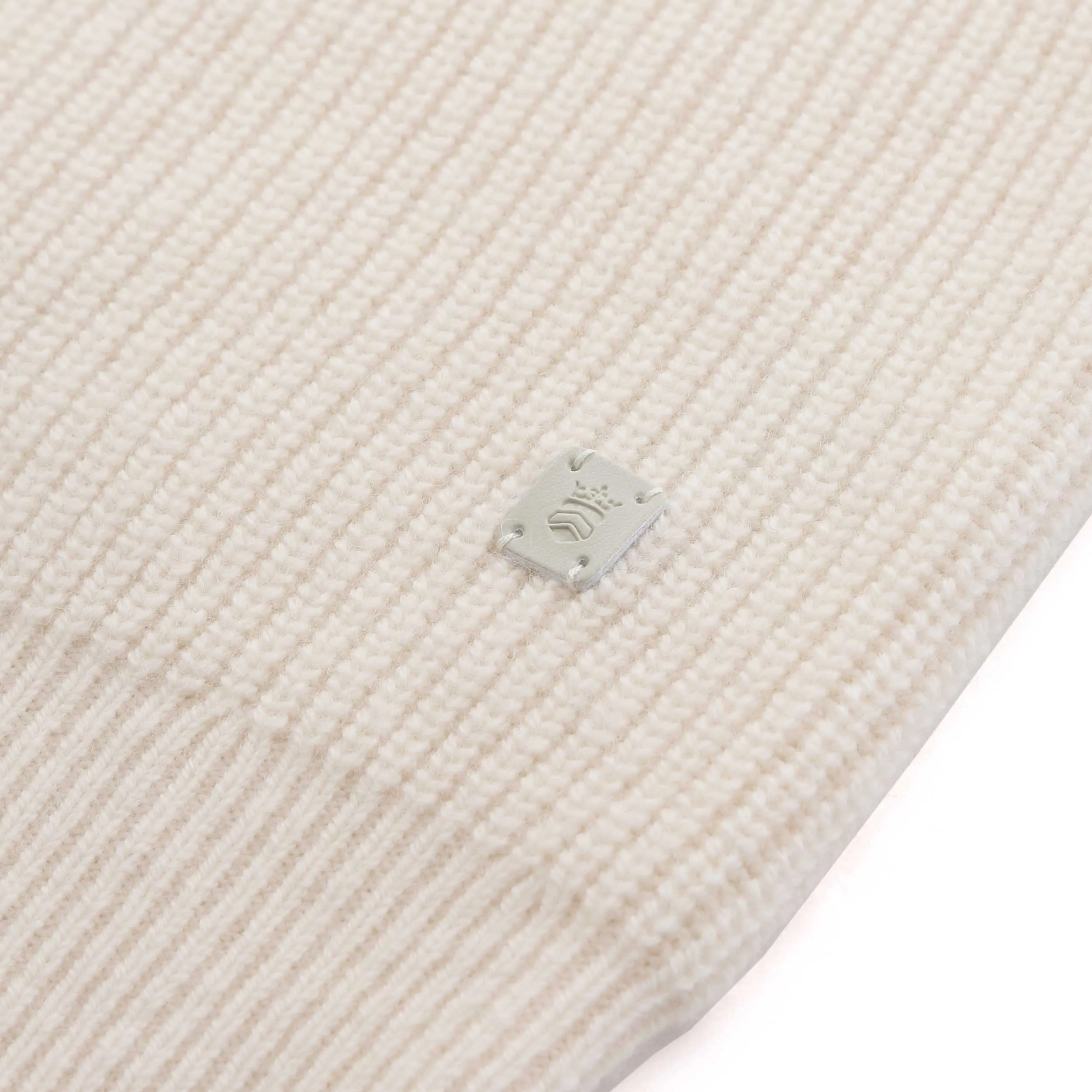 Thomas Maine 1/4 Zip Lambs Wool Knitwear in Cream