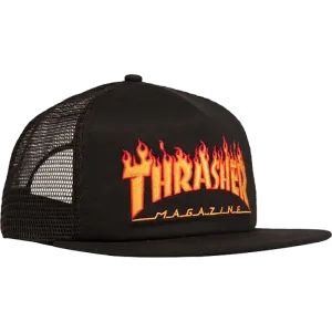 Thrasher Flame Embroidered Logo Black/yellow/red Mesh Hat