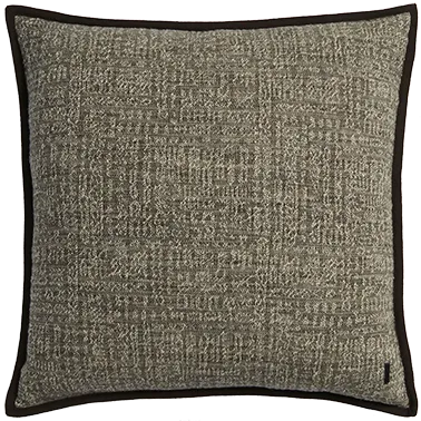 Tribal Linen Cushion with Wool Binding - Silt