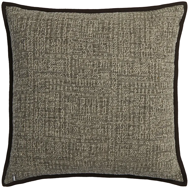 Tribal Linen Cushion with Wool Binding - Silt