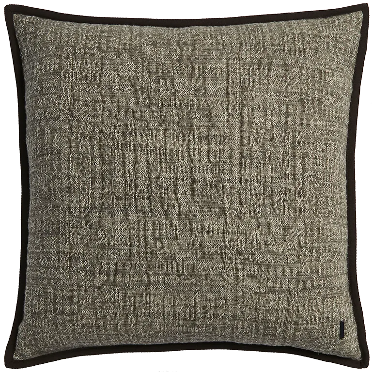 Tribal Linen Cushion with Wool Binding - Silt