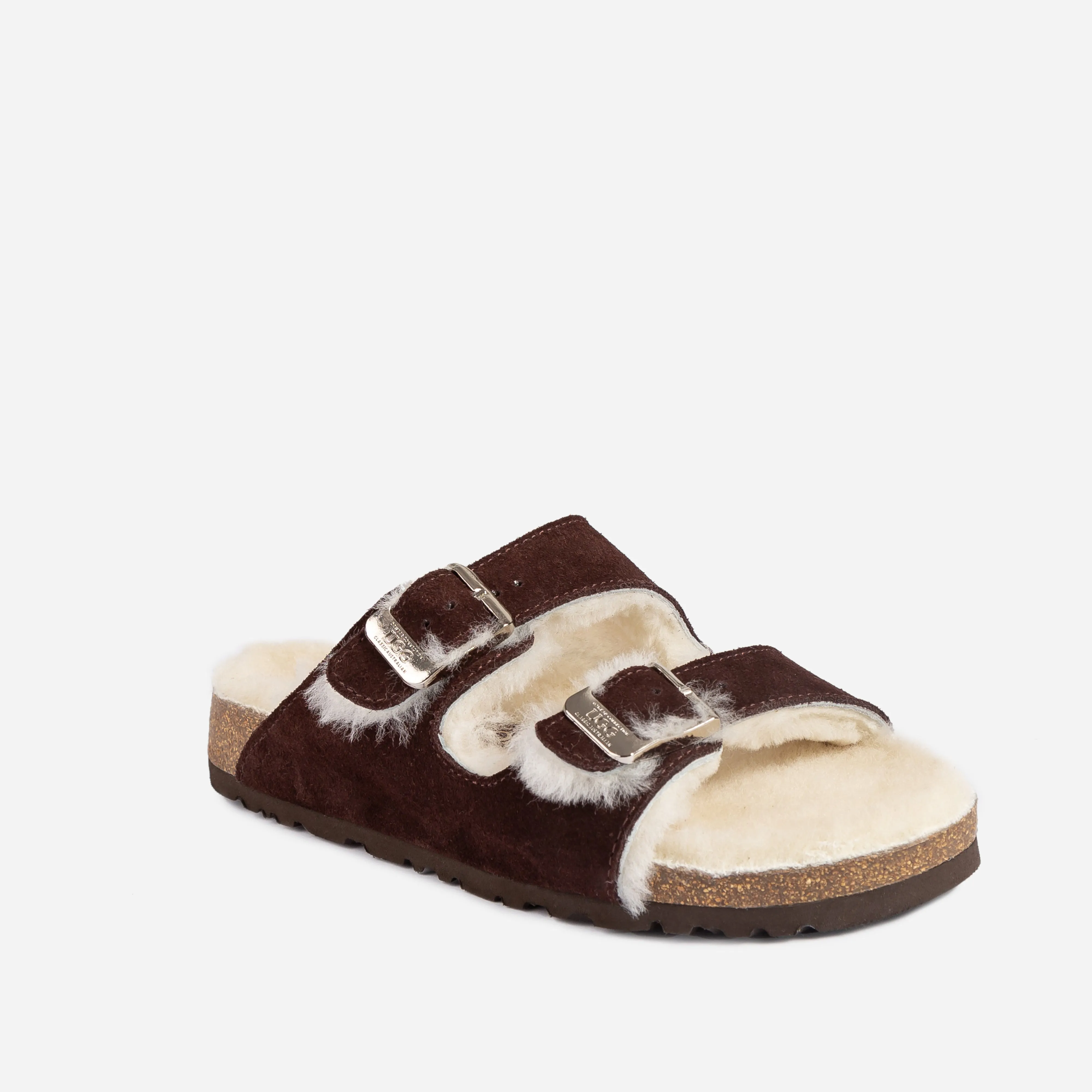 UGG Aussie Shearling Buckled Sandals