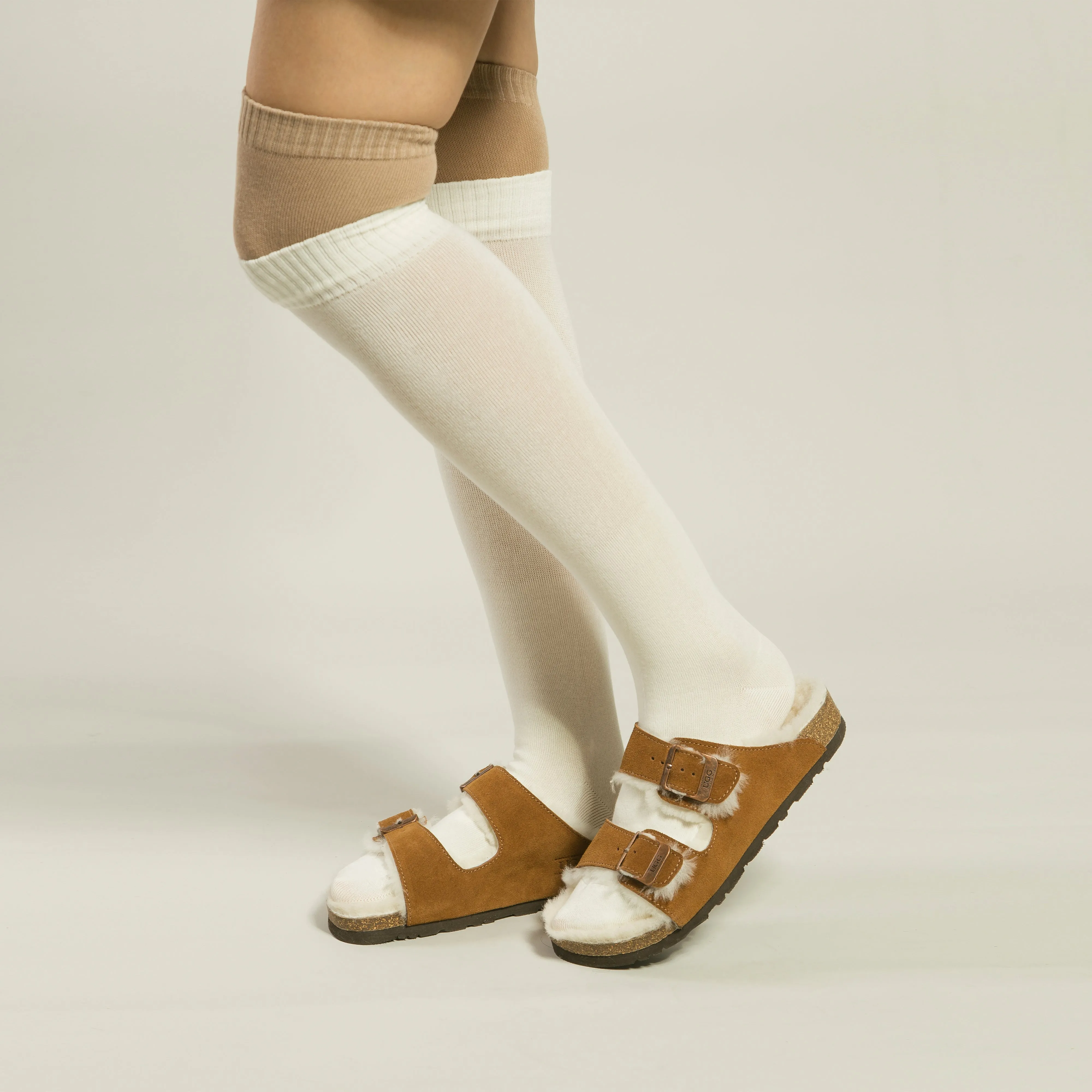 UGG Aussie Shearling Buckled Sandals