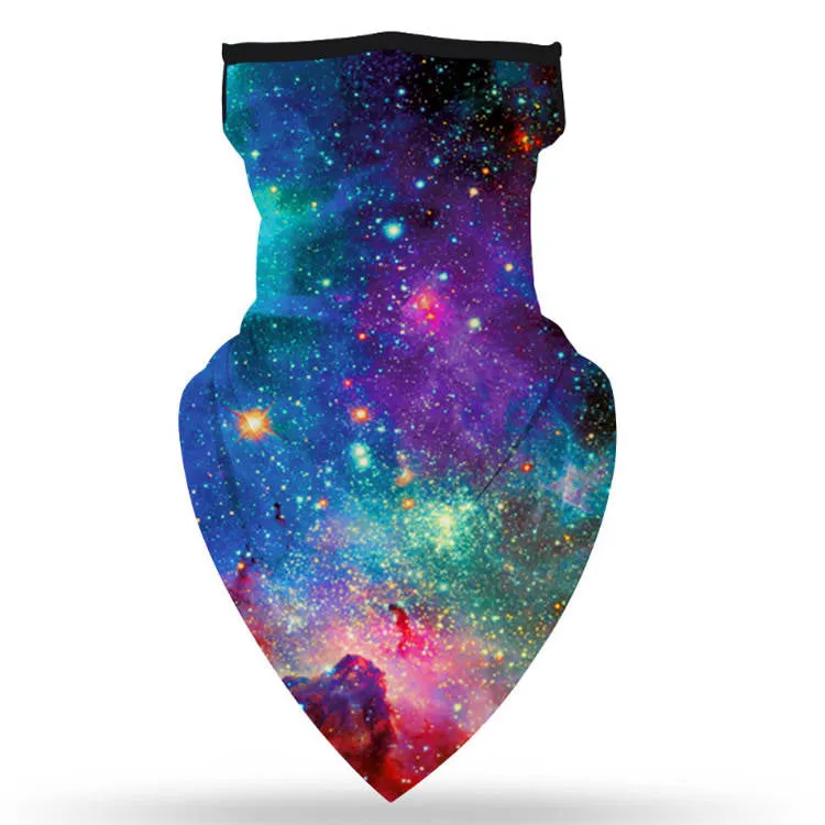 Unisex Face Scarf Bandana with Ear Loops Galaxy-2