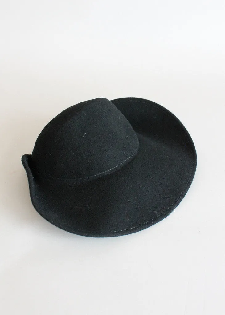 Vintage 1940s Black Tilt Riding Hat