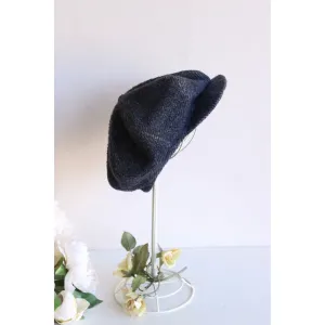 Vintage 1950s Newsboy Gray Wool Tweed Hat