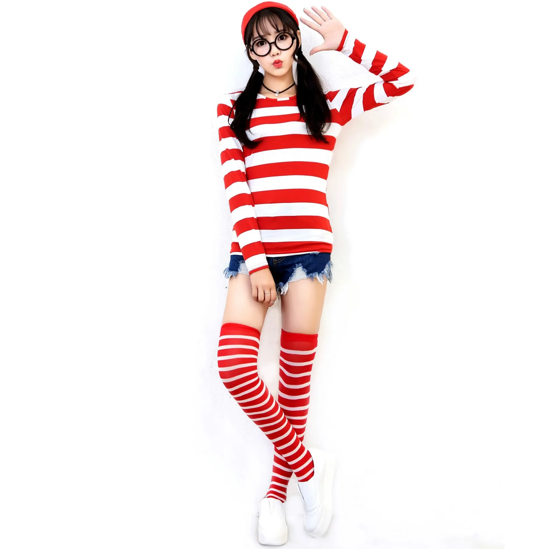 Where's Wally Halloween Christmas Cartoon Characters Cosplay Men's and Women's Clothing