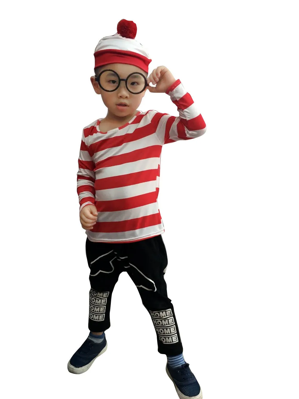 Where's Wally Halloween Christmas Cartoon Characters Cosplay Men's and Women's Clothing