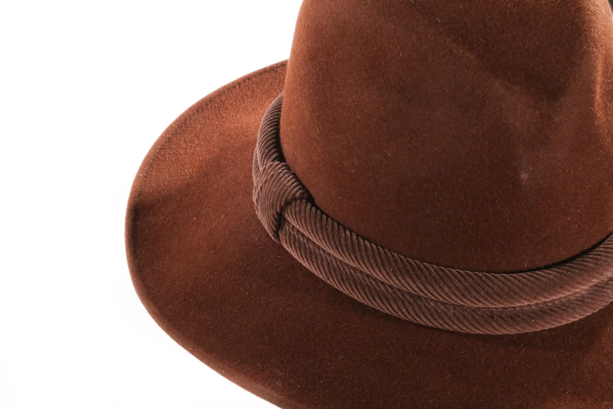 Whiteley Panama Style Brown Felt Womens Hat with Rope Band Size 54cm