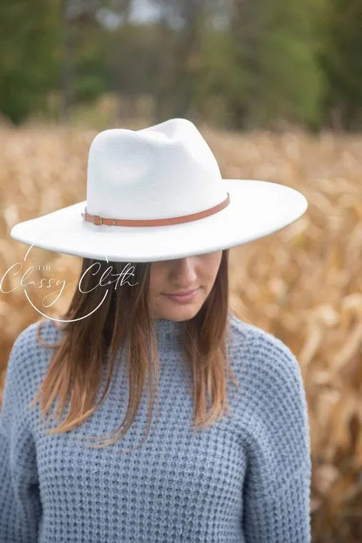 Wide Brim Hat - White