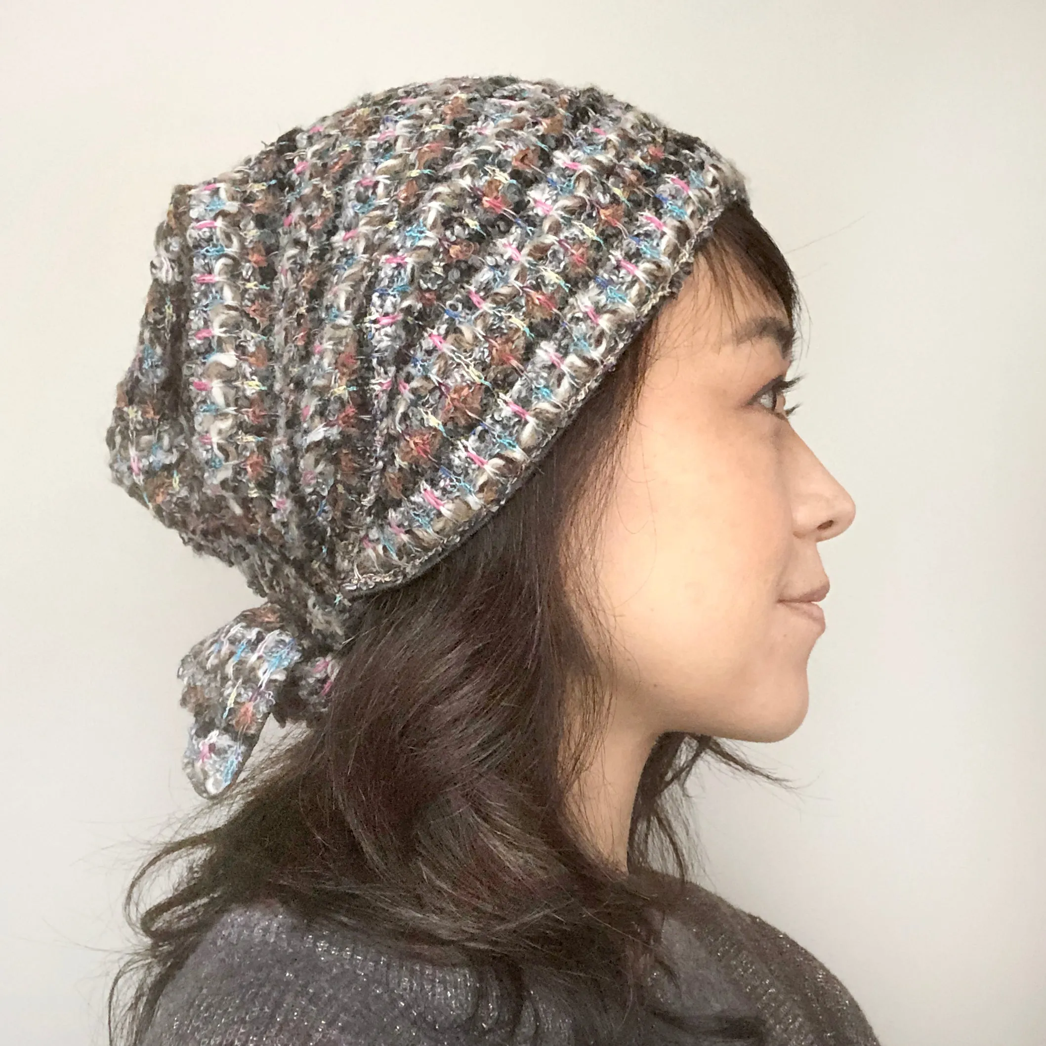 Wool Hat Tie Cream Multi color