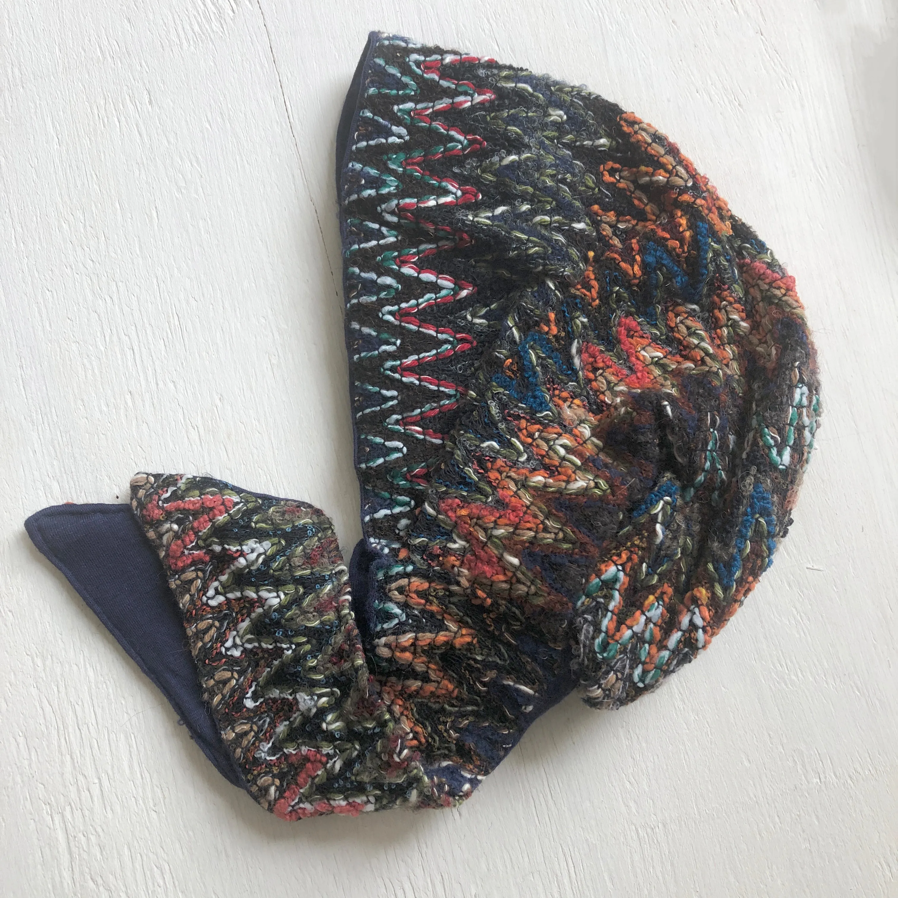 Wool Hat Tie Zig Zag