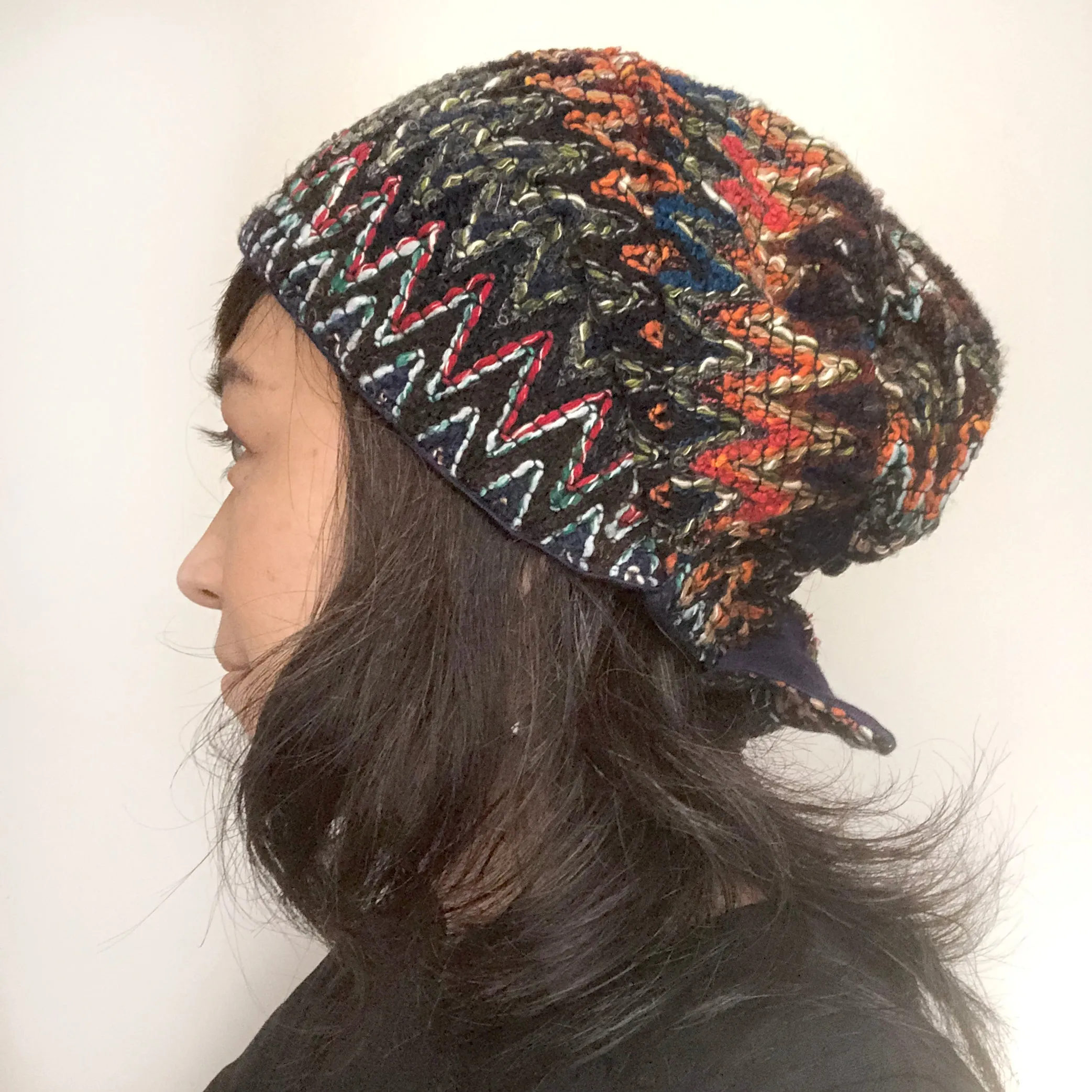 Wool Hat Tie Zig Zag