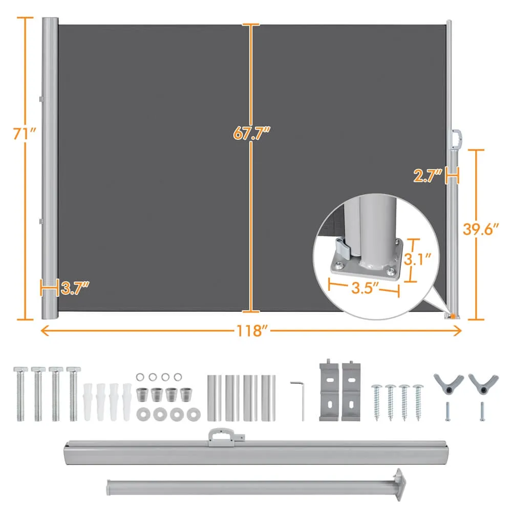 Yaheetech 118 x 71in Side Awning