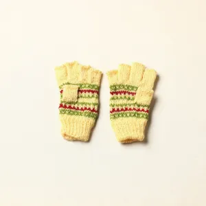 Yellow - Kumaun Hand Knitted Woolen Gloves (Kids)