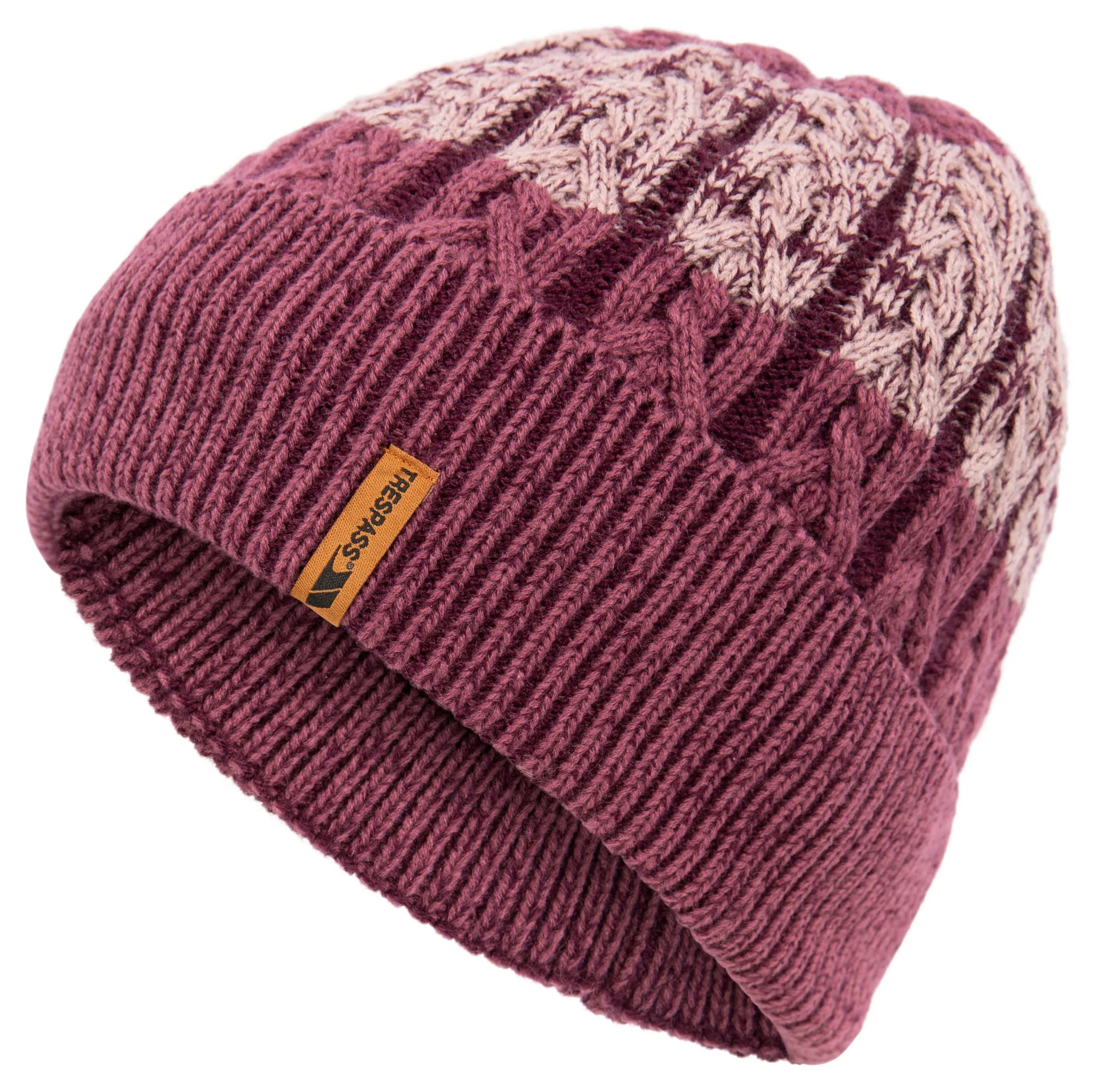 Zindy Womens Knitted Lined Hat in Fig